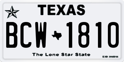TX license plate BCW1810