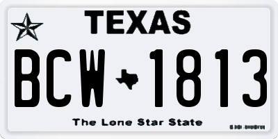 TX license plate BCW1813