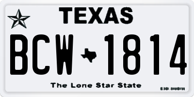 TX license plate BCW1814