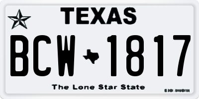 TX license plate BCW1817