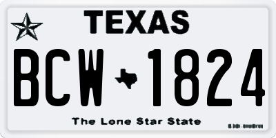 TX license plate BCW1824