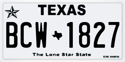 TX license plate BCW1827