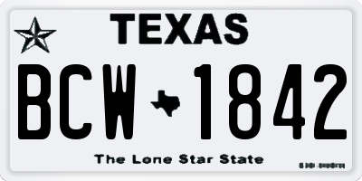 TX license plate BCW1842