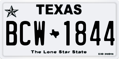 TX license plate BCW1844