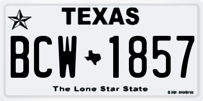 TX license plate BCW1857