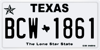 TX license plate BCW1861