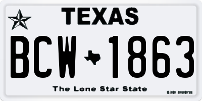 TX license plate BCW1863