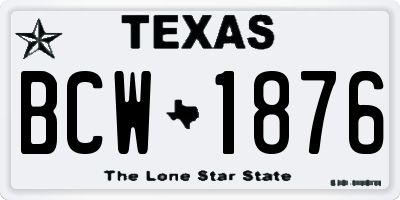 TX license plate BCW1876