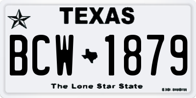 TX license plate BCW1879
