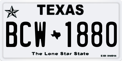 TX license plate BCW1880