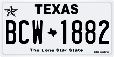 TX license plate BCW1882
