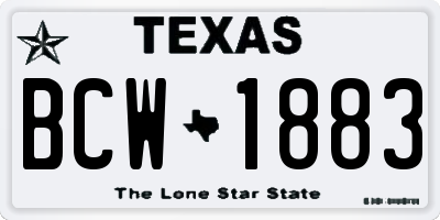 TX license plate BCW1883