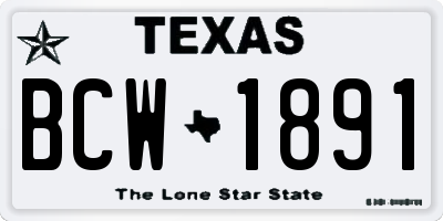 TX license plate BCW1891
