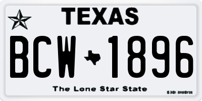 TX license plate BCW1896