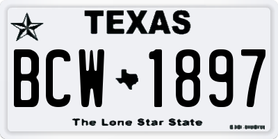 TX license plate BCW1897