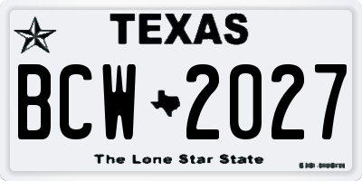 TX license plate BCW2027