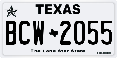 TX license plate BCW2055