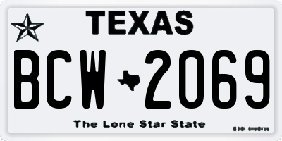 TX license plate BCW2069