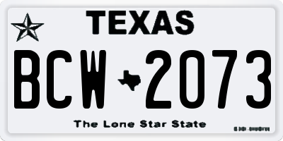 TX license plate BCW2073
