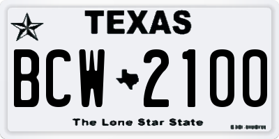 TX license plate BCW2100