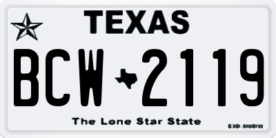 TX license plate BCW2119