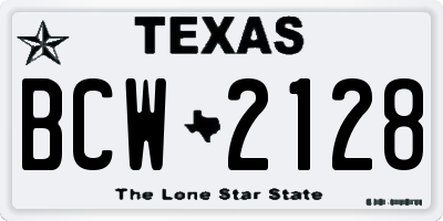 TX license plate BCW2128