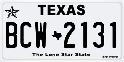 TX license plate BCW2131