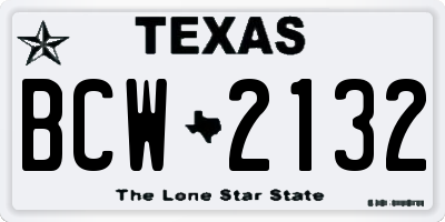 TX license plate BCW2132