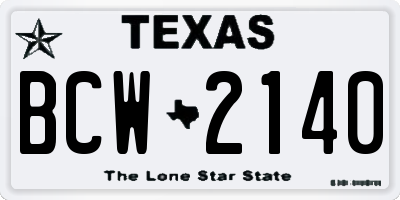 TX license plate BCW2140