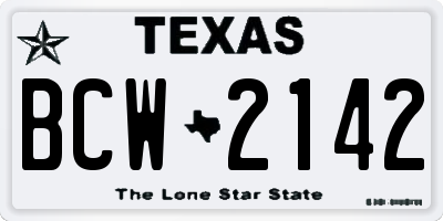 TX license plate BCW2142
