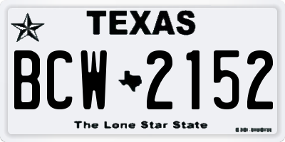 TX license plate BCW2152