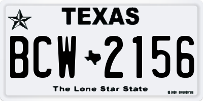 TX license plate BCW2156