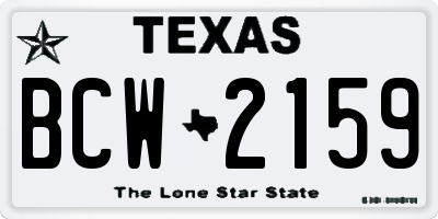 TX license plate BCW2159