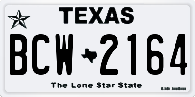 TX license plate BCW2164