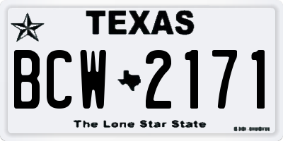 TX license plate BCW2171