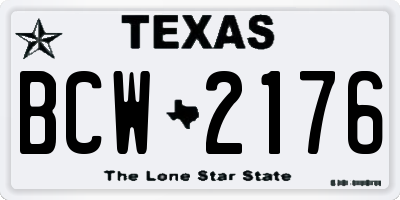 TX license plate BCW2176