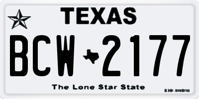 TX license plate BCW2177