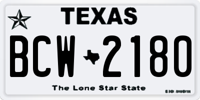 TX license plate BCW2180