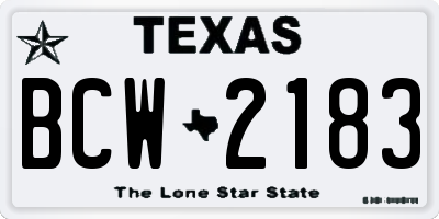 TX license plate BCW2183