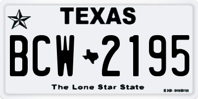 TX license plate BCW2195