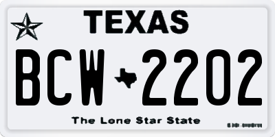 TX license plate BCW2202