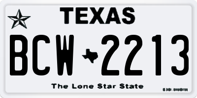 TX license plate BCW2213