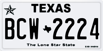 TX license plate BCW2224
