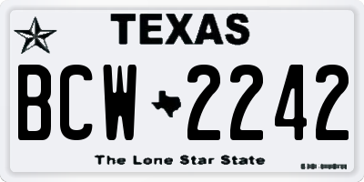 TX license plate BCW2242