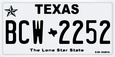 TX license plate BCW2252