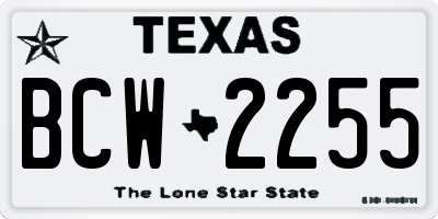 TX license plate BCW2255