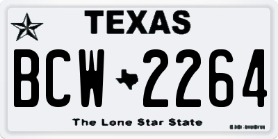 TX license plate BCW2264