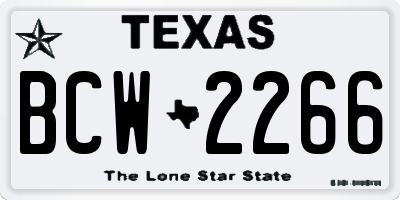 TX license plate BCW2266