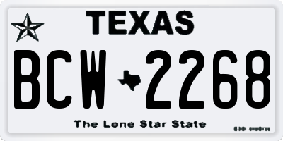 TX license plate BCW2268