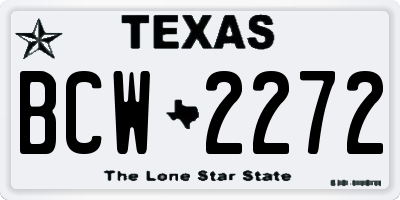 TX license plate BCW2272